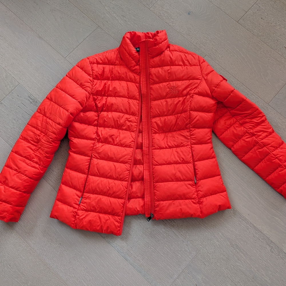 EUC Orange/Red Ralph Lauren Puffer Jacket